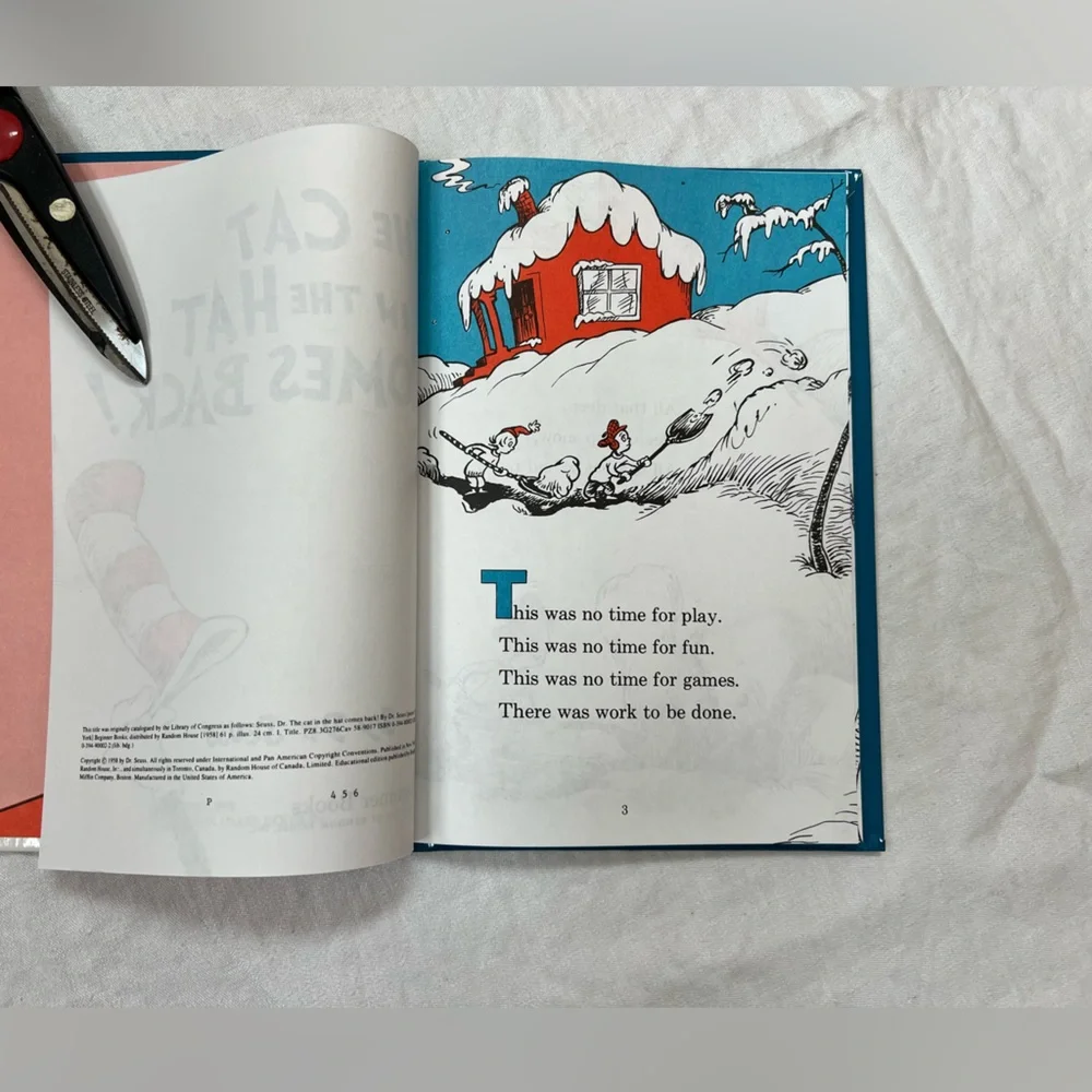 Dr Seuss Books 4 Cat In The Hat & Comes Back Green Eggs and Ham Wocket In Pocket